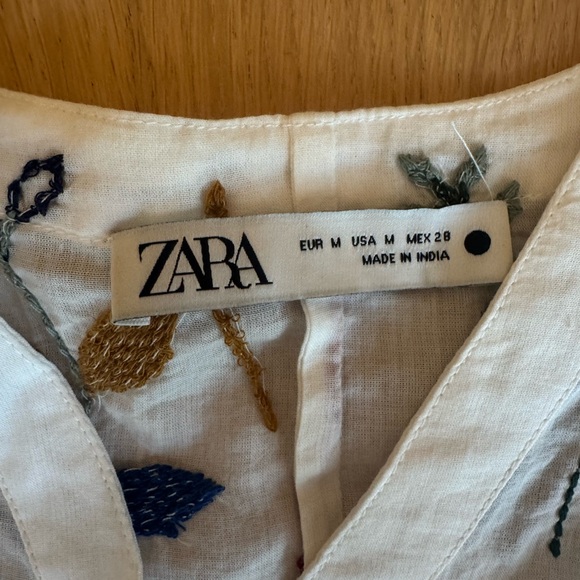 Zara White Embroidered Maxi Skirt & Top Set - Picture 6 of 8